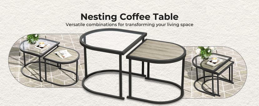 Grand patio 5-Piece Outdoor Furniture Set, 5 Seats Wicker Sofa Conversation Set with 3-Seat Couch, Thick Cushions and Coffee Table, for Backyard, Balcony, Garden (Beige)