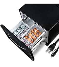 SMETA 12 Volt Refrigerator 12v 1.2 cuft RV Mini Fridge with Lock Truck Refrigerator DC 12V|110V Compact Small Fridge for Freightliner Cascadia Wheeler Trucker Drivers, Camper, Boat, Marine