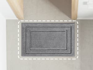 HOMEIDEAS Bathroom Rugs Sets 3 Piece, Super Soft and Absorbent Non Slip Microfiber Toilet Bath Mat with U-Shaped (Grey)
