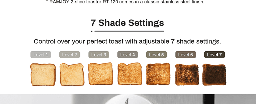 Toaster 2 Slice, Extra Wide Slot Toaster for Bagels, Bread, Waffles, 7 Shade Settings, 4 Main Functions, Removable Crumb Tray, 900 Watts Toasters, Brushed Stainless Steel