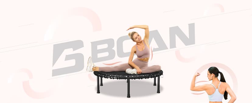 BCAN 450LBS/550LBS Foldable Mini Trampoline, 40"/48" Fitness Trampoline with Durable Bungees, Stable & Quiet Exercise Rebounder for Adults,Great Mini Trampoline for Indoor/Garden Workout - 2