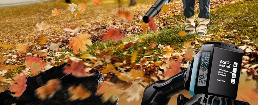 Leaf Blower Cordless - 2025 Update 150000RPM & 3 Speed Levels Electric Leaf Blower with 2 x 4.0Ah Battery and Charger, Extension Tube Blower for Lawn Care, Yard, Garage, Blowing Leaves, Dust or Snow