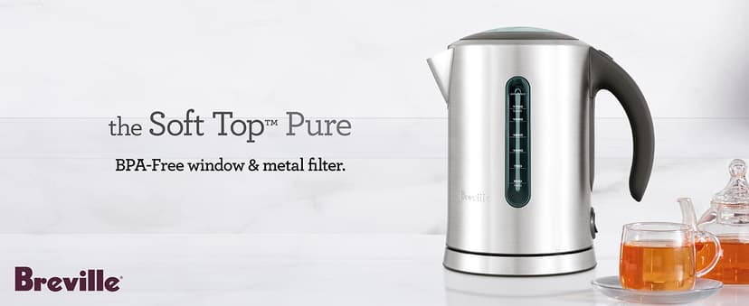 Breville BKE700BSS Soft Top Pure Hot Water Kettle, 7 Cup, Brushed Stainless Steel