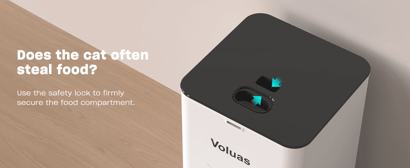 VOLUAS Automatic Cat Feeders - Timed Pet Feeder for Cats and Dogs with Dry Food Dispenser, Desiccant Bag, Programmable Portion Control, 4 Daily Meals, 10s Voice Recorder