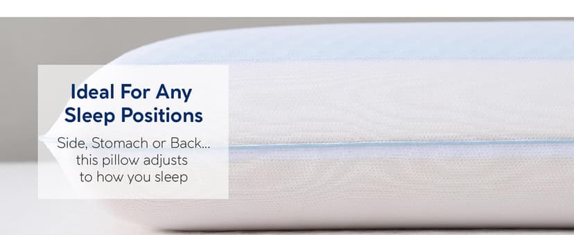 Cool Gel Cooling Pillow for Sleeping, Standard Size Cooling Memory Foam Pillow for Hot Sleepers, Reversible Ergonomic Design, Pressure Relief, Spine Alignment, Side, Back Contouring Support