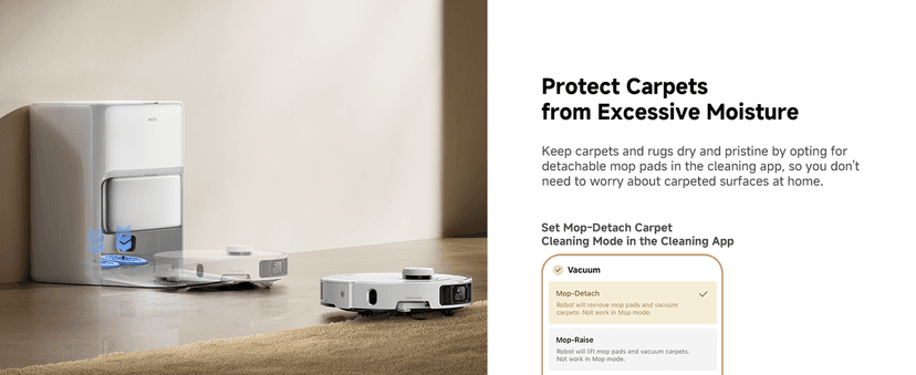 Mova P50 Pro Ultra Robot Vacuum and Mop, 19,000Pa Suction with Anti-Tangle Brush, Removable & Liftable Mop for Carpet & Floor, 167℉ Mop & Washboard Self Drying & Cleaning, Auto Empty & Refill