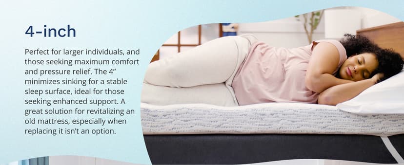 ViscoSoft 3 Inch Memory Foam Mattress Topper Queen - Select High Density Ventilated Mattress Pad - Premium Removable Rayon Cover