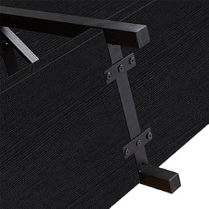 IBF Black Console Table, Modern Industrial Sofa Table with 3 Tier Storage Shelves, Farmhouse Wooden Metal Entryway Table for Living Room, Hallway, or Foyer, Black Oak, 63 Inch