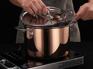 Whole Tri-ply 18/10 Stainless Steel Pot and Pan Set (10 Piece), Copper Pots and Pans Set with Stainless Steel Lid, Induction Cookware Set, Include Stock Pot, Saucepan, Frying Pan - Copper