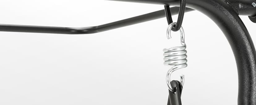 MCombo 2-3 Person Outdoor Patio Swing Chair, Convertible Canopy Hanging Swing Glider Lounge Chair, Removable Cushions, 4003 (Dark Gray)