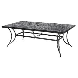 Hanover Traditions Set with 6 Swivel Rocker Chairs, Tan Cushions and Large 38"x72" Dining Table, Outdoor Dining Set for 6