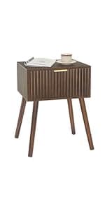 AWASEN Side Table, Small Wood End Table Living Room, Mini Bed Side Table Modern Accent Nightstand with Solid Wood for Bedroom Office Small Spaces, Rustic Brown