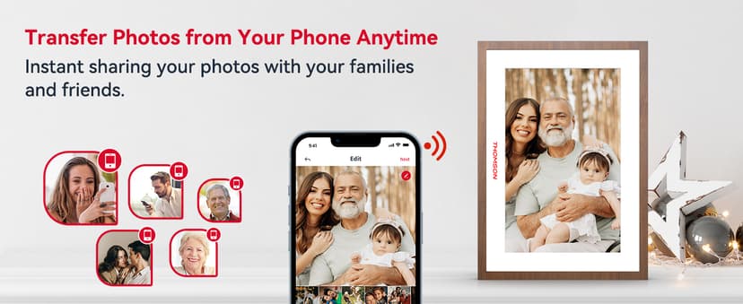 Digital Picture Frame with 4000mAh Battery, Digital Photo Frame WiFi with 32 GB, HD IPS Touch Screen, Auto-Rotate, Slideshow, Share Photos/Videos from Phone by App (10.1Inch Battery)