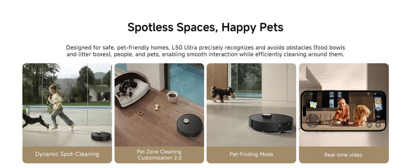 DREAME L50 Ultra Robot Vacuum and Mop Black with Auto-Empty and Mop Self-Cleaning, Precise Obstacle Avoidance, 19,500Pa Suction, HyperStream Detangling DuoBrush