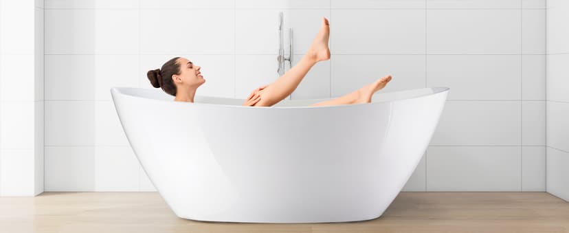 Vanity Art 71" X 33" Freestanding Bathtub | Home Improvement Bathtubs with Contemporary Design for Soaking and Bathing, Overflow and Pop-up Drain with UPC Certified, Acrylic, VA6807-PC