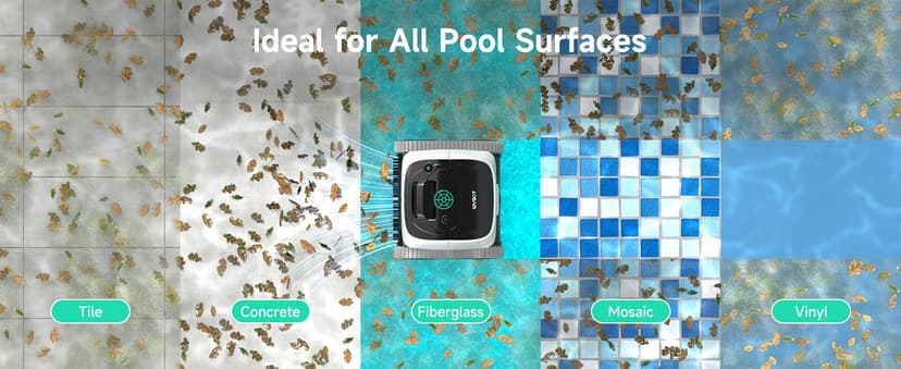 (2025 Upgrade) WYBOT C1 Robotic Pool Vacuum for Inground Pools, 150min Runtime Cordless Pool Cleaner, 4-in-1 Wall & Waterline Cleaning Up to 1,614Sq.ft, Smart Navigation, App Support