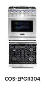 COSMO F965 36 in. Stellar Collection 3.8 cu. ft. Dual Fuel Range, 5 Sealed Burners, 8 Function Convection Oven in Stainless Steel