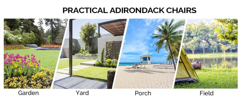 VINGLI Folding Adirondack Chairs Set of 4 Clearance Weather Resistant/Lawn Cheap Fire Pit Highwood Lounge Chairs-Patio Furniture Sets for Campfire, Bonfire