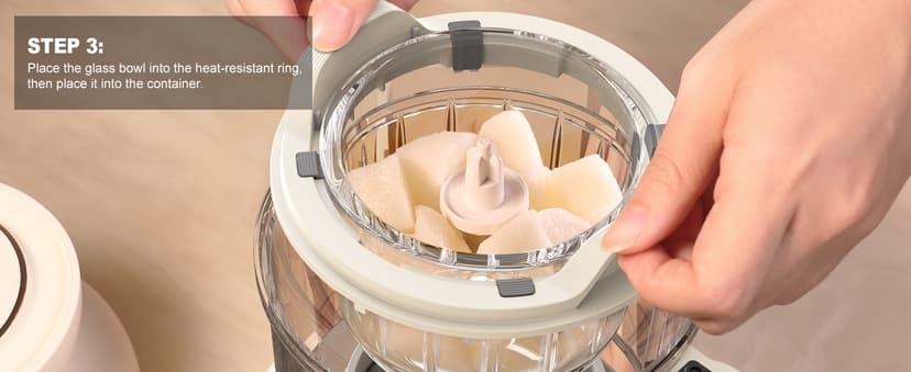 Auto Baby Food Maker, Glass Baby Food Mills, Baby Blender & Steamer and Puree Maker with Auto Cooking, Easy Cleaning, Dishwasher Safe, Cook at Home, Touch Screen Control