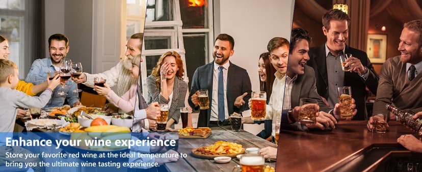 Kalamera 24 inch Wine Cooler, 46 Bottle - Dual Zone Built-in or Freestanding Fridge with Stainless Steel Reversible Glass Door, for Home, Kitchen, or Office.