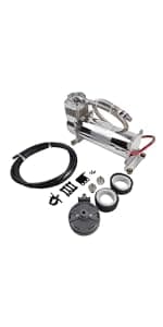 Medium Duty Onboard Air System/Kit 150 PSI Compressor 12V With 2.5 Gallon (9.5 Liter) Train/Air Horn Tank