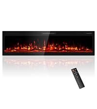 72” Recessed and Wall Mounted Fire Places Electric Fireplace Ultra Thin with Remote Control, Toucn Screen