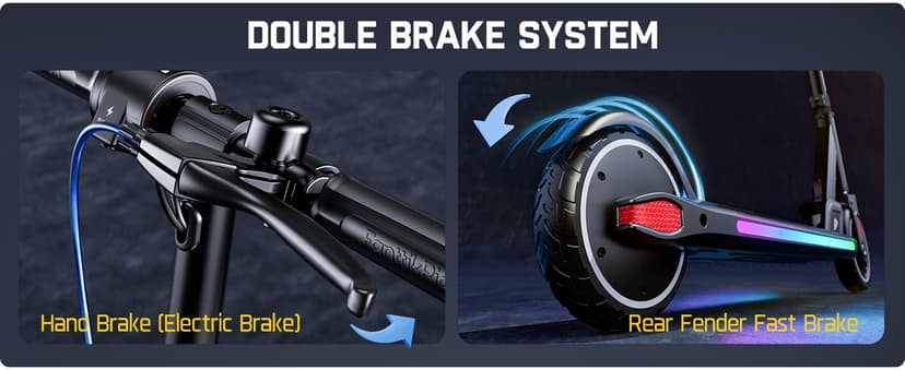 FanttikRide T9 Apex Electric Scooter for Kids 4.3-5.6 ft, 200 W Motor, LED Colorful Lights with Bluetooth Music Speaker, 7/10/12 MPH Digital Display, Adjustable Height, Foldable, Up to 40 mins