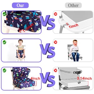 Toddler Booster Seat for Dining Table, Dinosaur Booster Seat for Table with Backrest and Adjustable Seat Belts Non-Slip Bottom Portable Booster Seat Increasing Cushion for Kid Baby Eating Travel Home