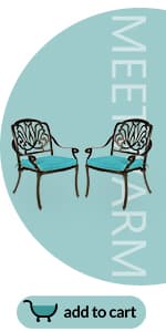 MEETWARM Outdoor 9-Piece Patio Dining Set, All-Weather Cast Aluminum Patio Conversation Set- 8 Cushioned Swivel Rocker, 61" Round Patio Dining Table w/Detachable Lazy Susan/Umbrella Hole, Dark Bronze