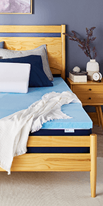 Sleep Innovations Dual Layer 4 Inch Memory Foam Mattress Topper, Queen Size, Ultra Soft Support, 3 Inch Cooling Gel Memory Foam Plus 1 Inch Fluffy Pillow Top Cover