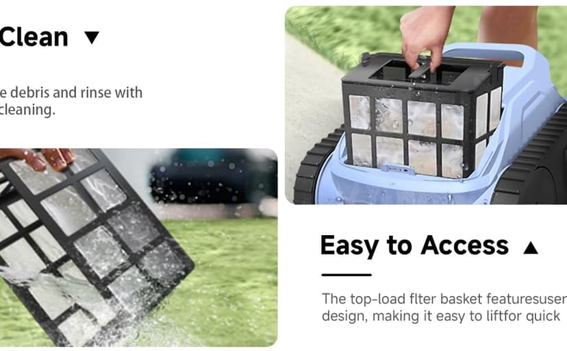 (2025 New) Automatic Pool Vcuum, Cordless Robotic Pool Cleaner, Wall Climbing, Waterline Cleaning, 165 Min Runtime for Above Ground & Inground Pools Up to 2080 sq.ft