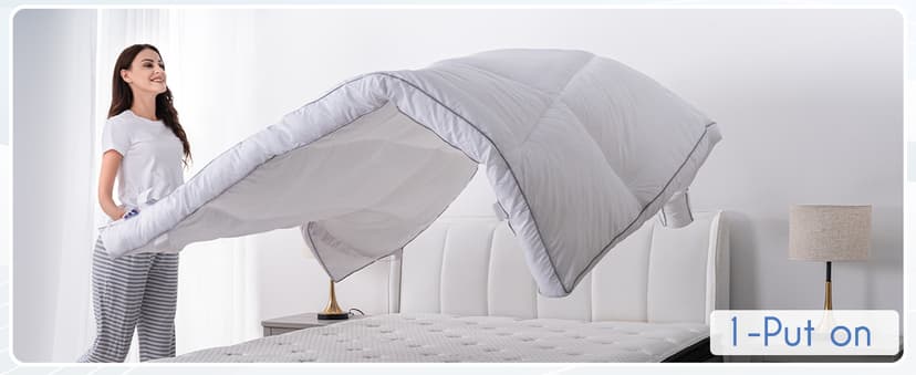 Marine Moon Mattress Topper King, Cooling Plush Pillow Top, Extra Thick Hotel Quality Down Alternative Filled, Softest Fluffy Mattress Toppers for Back Pain