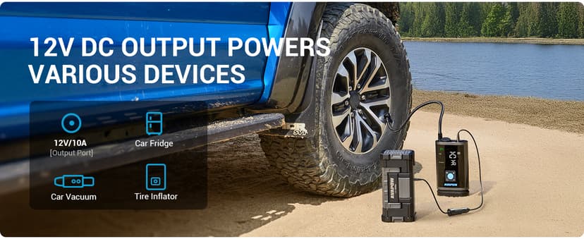 AVAPOW 6000A Car Battery Jump Starter(for All Gas or up to 12L Diesel) Powerful Car Jump Starter with Dual USB Quick Charge and DC Output,12V Jump Pack with Built-in LED Bright Light