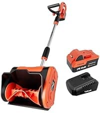 VOLTASK 48V Cordless Snow Blower, 48-Volt | 20-Inch Brushless Electric Snow Blower Cordless, Battery Snow Blower with Directional Plate & LED Lights (2 * 24V Battery & Dual Quick Charger Included)