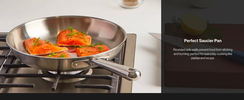 Misen 5-Ply Stainless Steel Cookware Set - Versatile, Dishwasher Safe - 9-Piece Set - 10" Skillet, 12" Skillet + Lid, 3 QT Saute Pan + Lid, 3 QT Saucier + Lid, 8 QT Stockpot + Lid