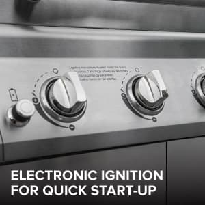 Nexgrill 4-Burner Propane Gas Grill in Stainless Steel with Side Burner, 60000BTUs, 626 sq. in. Cooking Space, Perfect for Outdoor Cooking & Grilling, Patios, BBQ, Backyards, Silver, 720-0830H