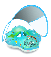 LAYCOL Baby Swimming Float Inflatable Baby Pool Float Ring with Sun Protection Canopy,add Tail no flip Over for Age of 3-36 Months
