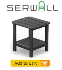 SERWALL Outdoor HDPE Dining Table Set, 7-Piece Outdoor Dining Table Sets with Umbrella Hole Cut-Out Table and 6 Chairs, Gray