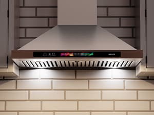 BRANO 30-inch Wall Mount Range Hood 900 CFM with Voice/Gesture/Touch Control, Stainless Steel Kitchen Hood Vent with 4 Speed Exhaust Fan, LED Adjustable Lights, Memory Mode