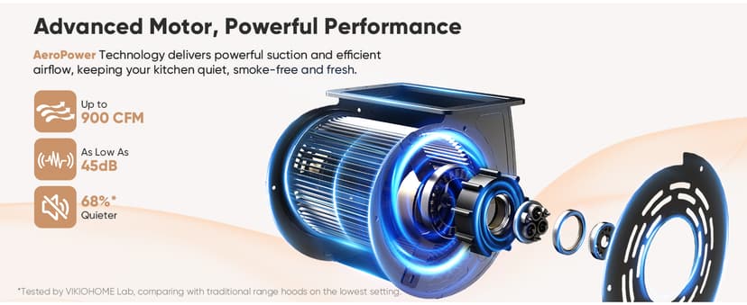 Wall Mount 30 Inch Range Hood 900 CFM, Ductless/Ducted Convertible Kitchen Hood, 3-speed Gesture Sensing & Touch Control, Stainless Steel Kitchen Vent Hood with Permanent Baffle Filters