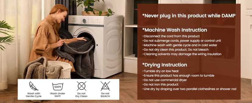 Bearhug Electric Blanket King Size 100" x 90", Dual Controller Heated Blanket, Velvet & Sherpa, 10-Heat Levels & 1-12H Auto Off, Over-Heat Protect, ETL, Machine Washable