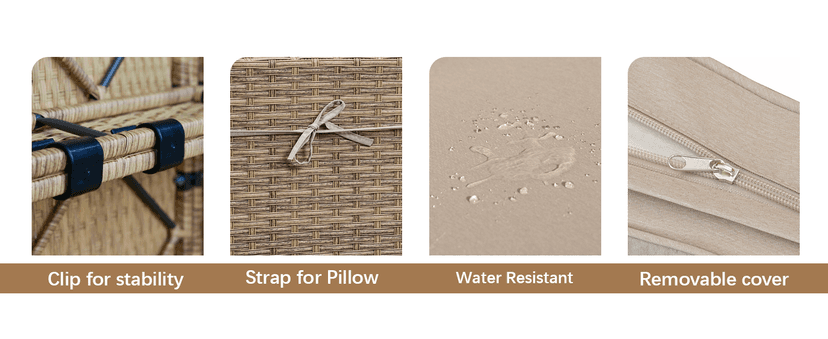 7 Piece Wicker Patio Furniture Set,Outdoor Conversation Sectional Sofa w/Coffee Table,All-Weather Outdoor Sofa with Thick and Anti-Slip Cushions for Deck,Poolside,Garden,Beige