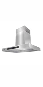 AROAN 30 inch Wall Mount Glass Range Hood, Stainless Steel Kitchen Chimney Vent Hood with 780 CFM & Four-Speed Touch Panel, 2pcs Adjustable LED, Tempered Glass Visor (PA03-30)