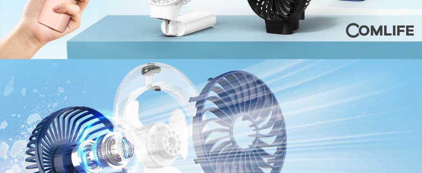 COMLIFE Portable Handheld Misting Fan, 3000mAh Rechargeable Battery Operated, 180° Foldable, Mini Personal Fan with Water Sprayer for Travel, Makeup, Home, Office, Camping, Outdoors