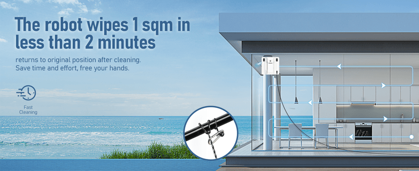 AlfaBot Window Cleaning Robot, 4500PA High Suction Power Window Cleaner with Dual Water Spray,3.0 Path Planning, Edge Detection Technology,Perfect for High-Rise Windows, Big Glass