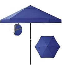 CROWN SHADES Canopy Tent, 10 x 10 Foot Portable Pop Up Outdoor Shelter with Pocket Sidewall, Push Center Lock, UV Protection, and Carry Bag, Navy Blue