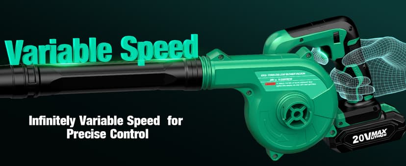 K I M O. Cordless Leaf Blower Vacuum Combo 4 in 1, 3 Nozzles &3 Modes for Inflation & Deflation, Extended Tube & Variable Speed, 20000RPM 150MPH, 2x2000mAh Battery Powered Leaf Blowers for Lawn Care
