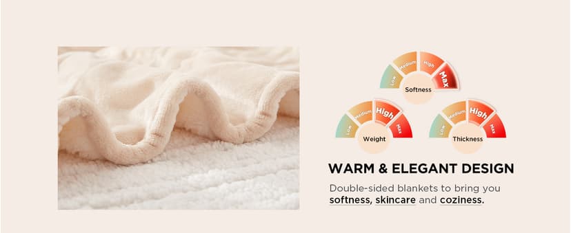 Westinghouse Electric Blanket King, Heated Blanket King Size with 10 Heating Levels and 1 to 12 Hours Heating Time Settings, Flannel to Sherpa Reversible, Machine Washable (90" x 100", Beige)