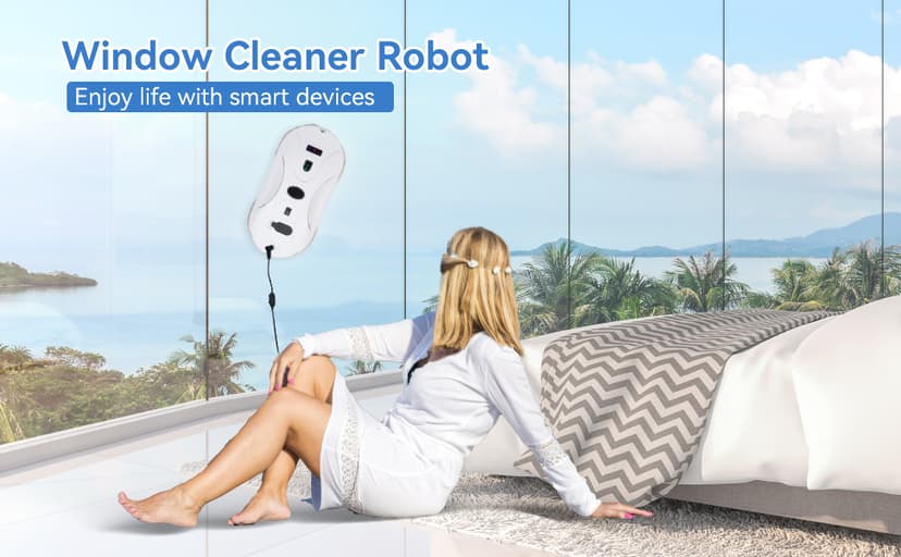 Automatic Window Cleaning Robot, Window Cleaner Robot Auto Dual Spray, 2025 Model Robot Limpia Vidrios AI Path Planning, 3000Pa Suction, Remote Control, Edge Detection for Streak-Free Glass
