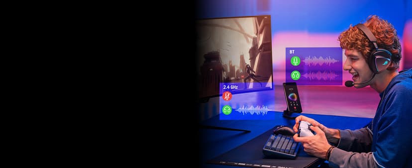 ASUS ROG Delta II Wireless Gaming Headset (BT, ROG SpeedNova 2.4GHz, 3.5mm, 50mm Titanium-Plated Drivers, 10mm Super-Wideband Mic, 110HR Battery, DualFlow Audio, for PC, Switch, PS5, Xbox)- Black